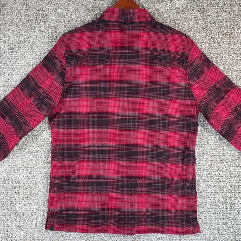 Lululemon Masons Peak Performance Flannel Mens Red Plaid Long Sleeve Shirt Sz XL